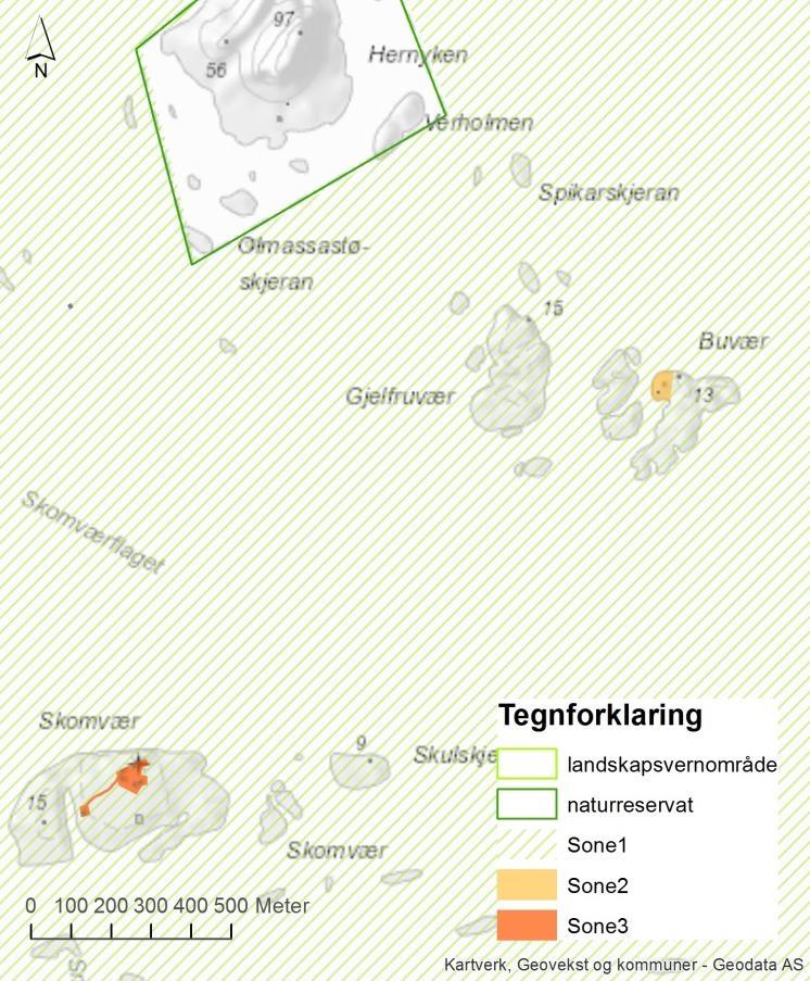 Vedlegg 6 Soner for tiltak i Røstøyan landskapsvernområde detaljkart Figur 1, 2 og 3