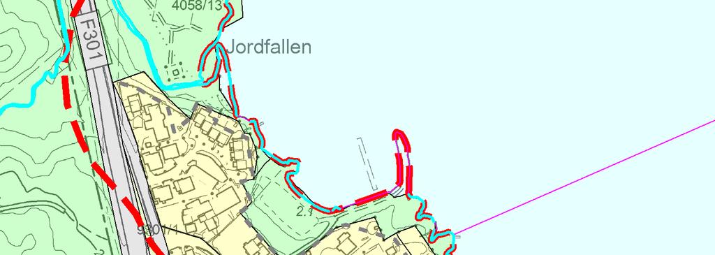 Byggeområde for boligbebyggelse: For eksisterende boligbebyggelse er byggegrensen satt 5 meter foran eksisterende bolig