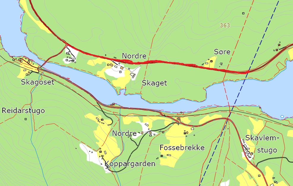 131. Numedalsvegen FV40 fra Rollag grense til Skaget Navneforslag: NUMEDALSVEGEN Rollag kommune har vedtatt Numedalsvegen fra