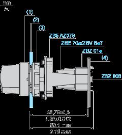 Tightening torque of screws ZBZ006: 0.6 N.m (5.3 lbf.in) max. Allow for one ZB5AZ079 fixing collar/pillar and its fixing screws: every 90 mm / 3.54 in. horizontally (X), and 120 mm / 4.72 in.