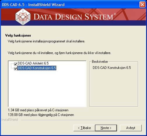 10.12.2009 5 DDS-CAD 6.5 Installasjon av DDS-CAD I denne dialogboksen velger du banen som programmet skal installeres under.