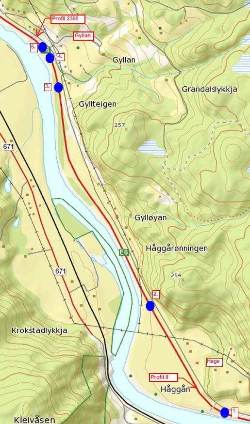 4.4. E6 Hage - Gylland Reguleringsplan for E6 Hage - Gylland ble vedtatt 21.09.2010 i Melhus kommunestyre (16). Deler av strekningen ved Hage ble omregulert i 2010 pga.