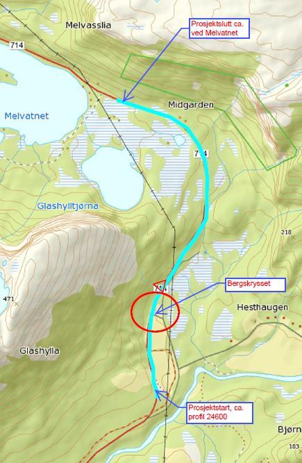 4.3. Fv. 714 Bergskrysset - Melvatnet Reguleringsplan for Fv. 714 Bergskrysset Melvatnet (Ulvstubakken) ble vedtatt 17.12.2009 i Snillfjord kommunestyre (12). Strekningen ble åpnet den 4 nov. 2011.