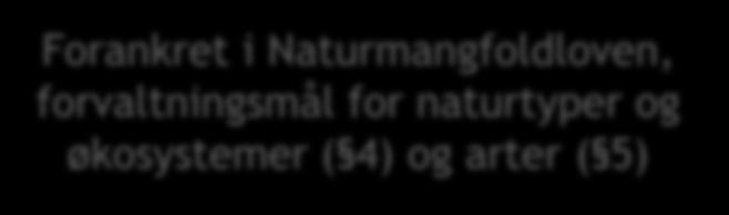 Utvalgskriterier for naturtyper av nasjonal forvaltningsinteresse Truede naturtyper Nær truede naturtyper Ansvarsnaturtyper Dårlig kartlagte naturtyper Naturtyper med viktig økologisk funksjon