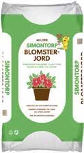SIMONTORP BLOMSTERJORD Laget av 1/3 kugjødsel og 2/3 torv, langtidskompostert i 3 år. Tilsatt litt sand. Gir plantene massevis av naturlig næring og sikrer god vekst.