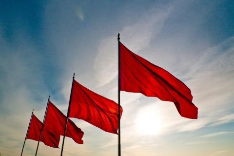 Det røde flagg Det røde flagg er også et viktig symbol under 1. maifeiringen. Dette flagget er arbeiderbevegelsens viktigste symbol. Flagget symboliserer et håp om en mer rettferdig fremtid.