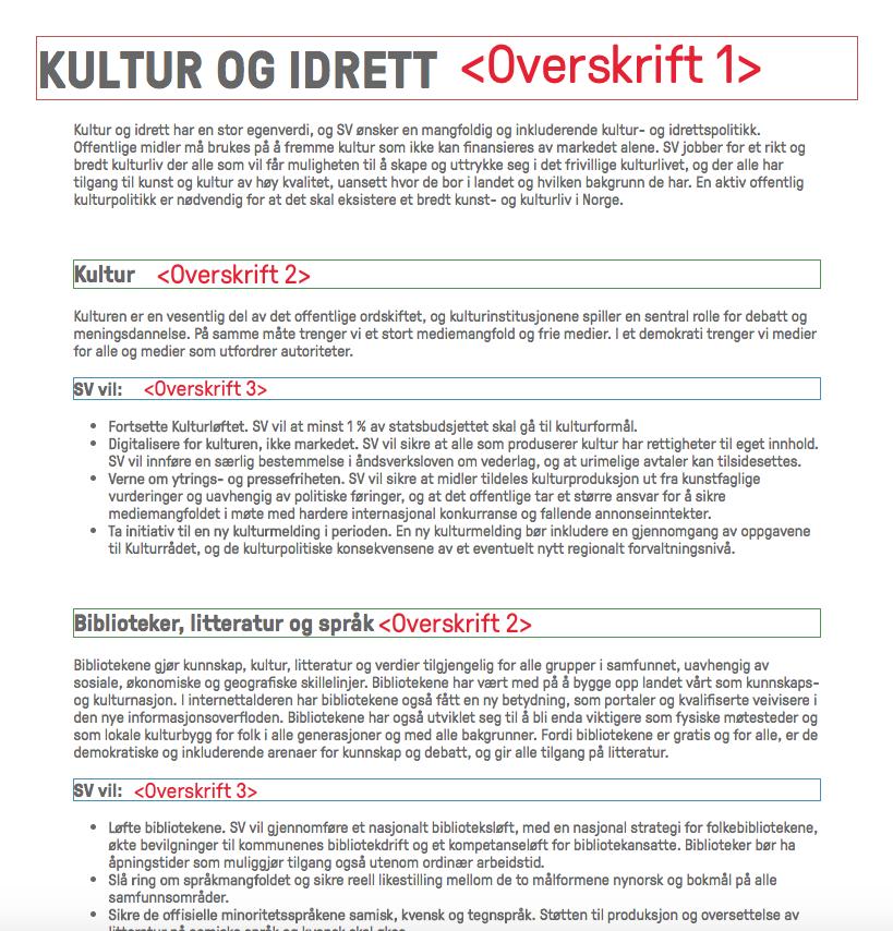 Bildeeksempel 1: Eksempel på overskriftshierarkiet.