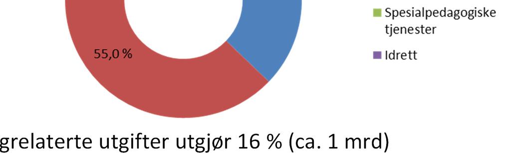 kroner Byggrelaterte utgifter utgjør 16 % (ca.