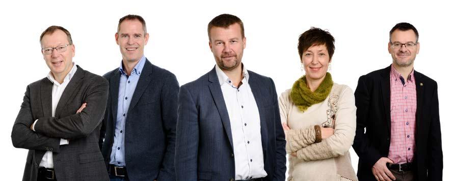 STYRET I LANDKREDITT BOLIGKREDITT AS Fra venstre: Jon Martin Østby (administrerende direktør), Lars Johannessen, Ole Laurits Lønnum (styreleder), Aase Lømo og Emil Inversini. svært høy.