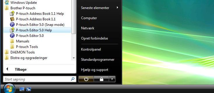 Start af P-touch Editor Hjælp Dette afsnit beskriver, hvordan P-touch Editor Hjælp for Windows og Mac startes.
