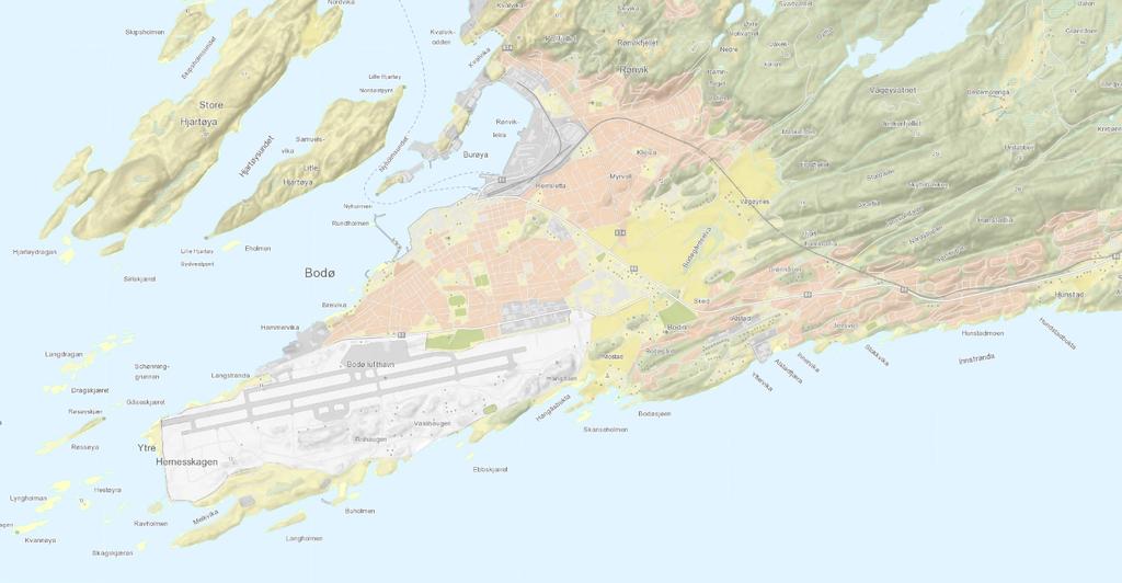 VINDKLIMATISKE FORUTSETNINGER Fremherskende vindforhold Det foreligger ingen tilgjengelig vind- eller værobservasjoner ved Storgatakvartalene i Bodø og nærmeste