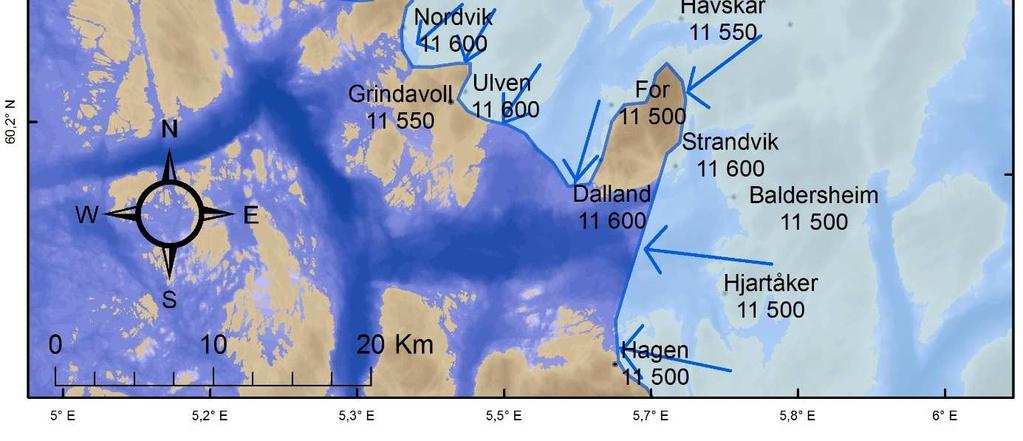 Dalland og Strandvik datert til 11 600 kal år BP.