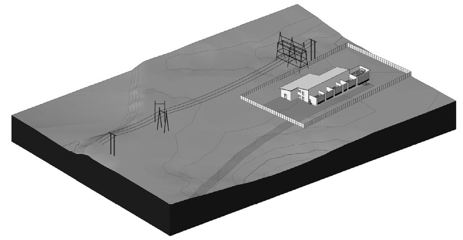 16 Figur 14: 3D-perspektiv som viser stasjonstomt, adkomstvei og eksisterende og nytt kabelanlegg (Hafslund Nett, 2016) Figur 15: Planlagt stasjonsbygning (Hafslund Nett, 2016)