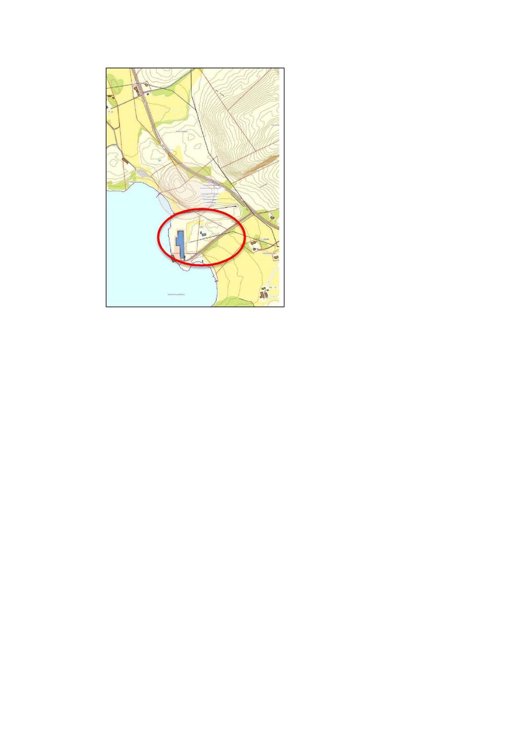 Pu kkverk Gullvika, Bjugn Kommune Bygg - og anleggsstøy Figur 1 : Planlagt uttaksområde i Gullvika (rød sirkel) for første fase omgjøring til industritomt 3.
