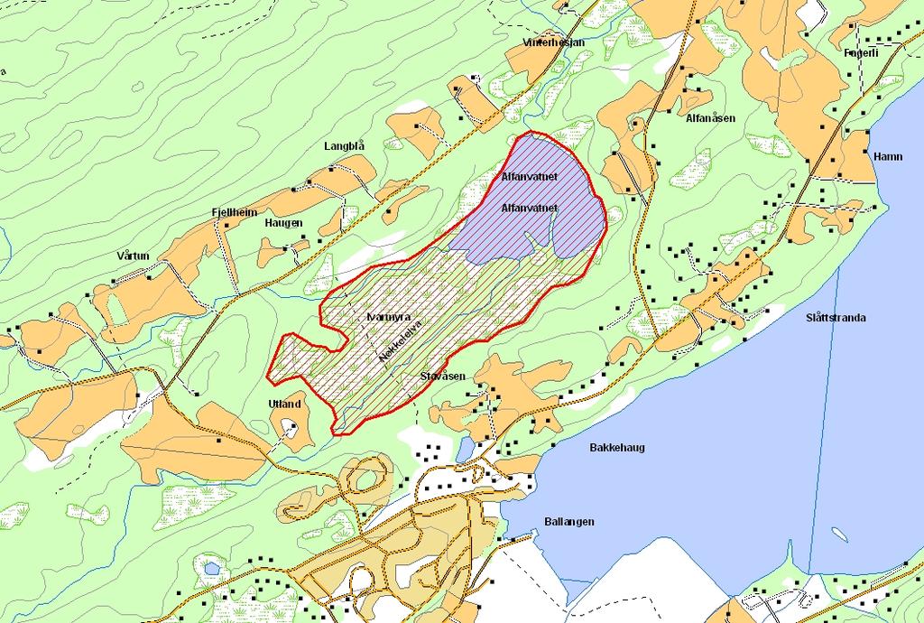 Prioritert viltområde 6 Alfanvatnet Verdisetting A svært viktig viltområde Høyde over havet (m) 7 UTM (WGS84) 33W WR 754 830 Dette vannet utgjør sammen med Ivarmyra en viktig viltlokalitet.