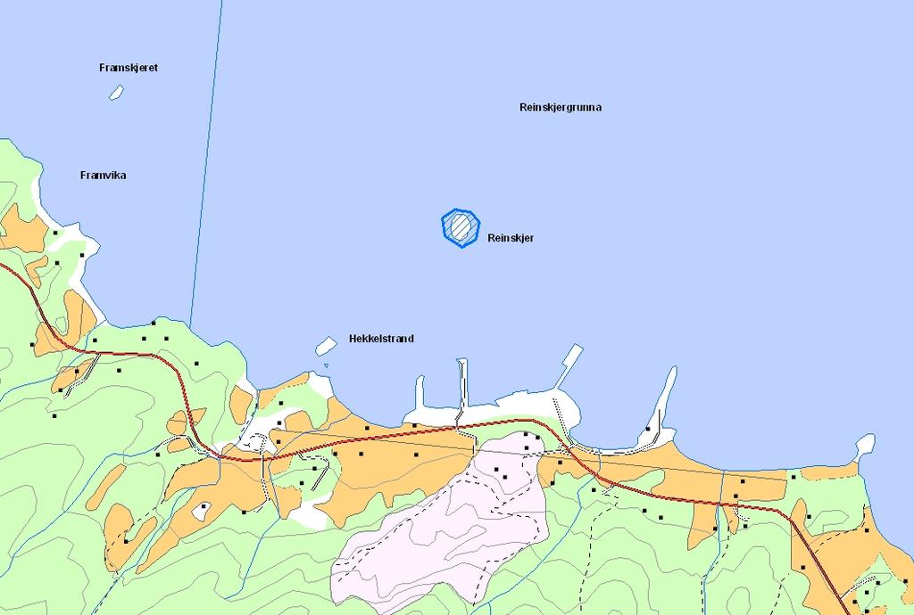 Prioritert viltområde 11 Reinskjær Verdisetting C viktig viltområde Høyde over havet (m) 5 UTM (WGS84)