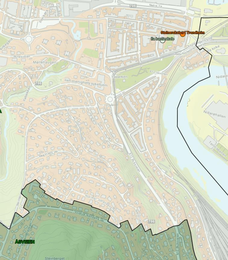 2.4 Skoleveg Planområdet vil tilhøre Ila skolekrets i følge skolekretskartet for Trondheim kommune. Avstanden til Ila skole er ca. 1,2 km.