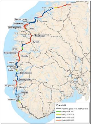 Vil Fergefri E39 gi økt transport på sjø? mer effektiv langtransport langs kysten = redusert sjøtransport eller.