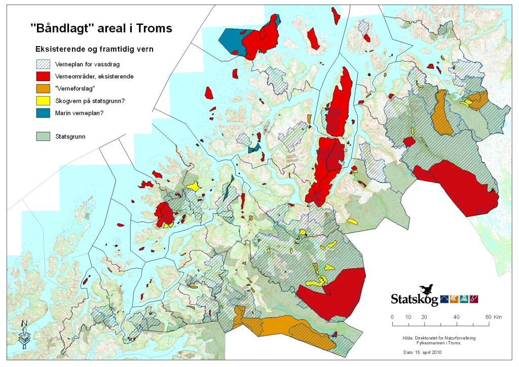 Plangrunnlag for Nord-Troms, mars 2011 Verneområder i Nord-Troms Myndighetene har over flere år innført stadig flere begrensninger på bruk av arealene i Nord- Troms.