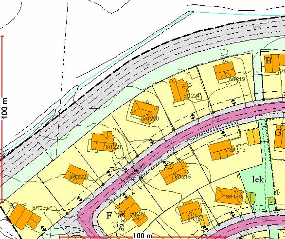 Sak 41/09 Området hører inn under reguleringsplan av 15.10.87 for område B6. Det omsøkte arealet er i planen avsatt som park/ turveg, jf. nedenstående kartutsnitt.