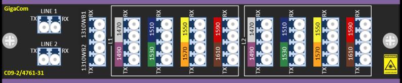 C05-4753-31 4 kanal Mux/Demux, 1310WB C47, C49, C51, C53, 1310WB IL Link: Maks <3,2/2,8 db / Typisk <2,2/2,0 db C04-4753-M 4 kanal Mux/Demux, monitor port C47, C49, C51, C53,-2% monitor IL Link: Maks