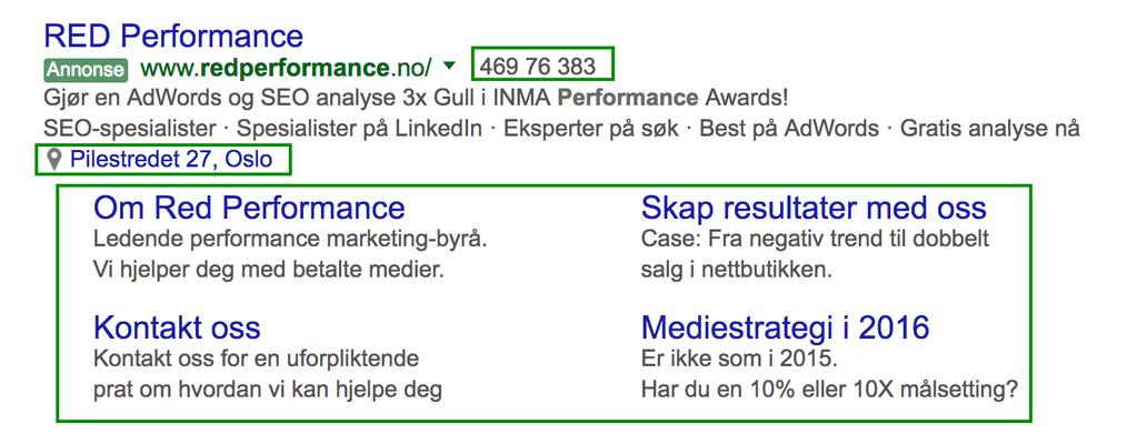 Optimalisering Få frem KPI Send trafikk til viktige