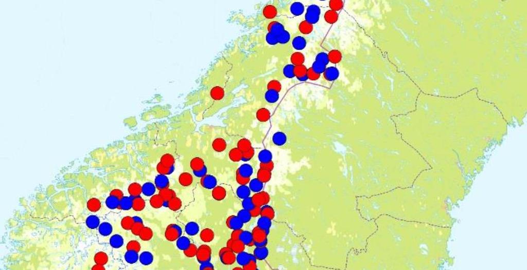 Vi har i figur 6 lagt inn de bynære områdene også vest for E6 fra Gaulosen og nordover. Dette er bynære områder med betydelig aktivitet av mennesker.