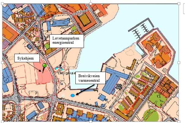 Oppdragsgiver: Tittel: Lyse Neo AS Spredningsberegninger Løvetannparken og Brevikveien 2 LOKALISERING Lokalisering av sentralene er vist i figuren nedenfor.