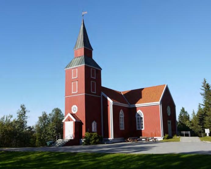 Tromsdalen kirke (Ishavskatedralen) og Tromsø domkirke.