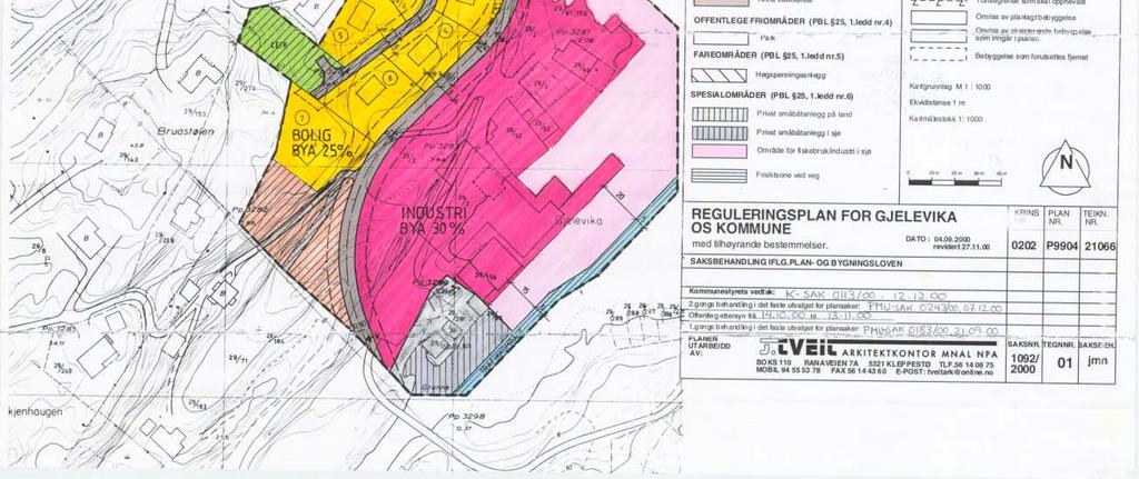 19990400 vedtatt 12.12.2000. Endringa gjeld justering av regulert veg i bustadområdet og etablering av fortau langs kommunal veg Røtingavegen.