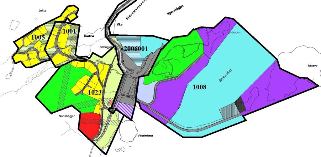 4.3 Reguleringsplaner Følgende reguleringsplaner er gjeldende innenfor avgrensningen til den eksisterende kommunedelplanen for Bjørn. Navn på plan Plan ID Godkjent/stadfestet Jægtlia 1001 7.3.1989 Jægtlia II 1005 1.