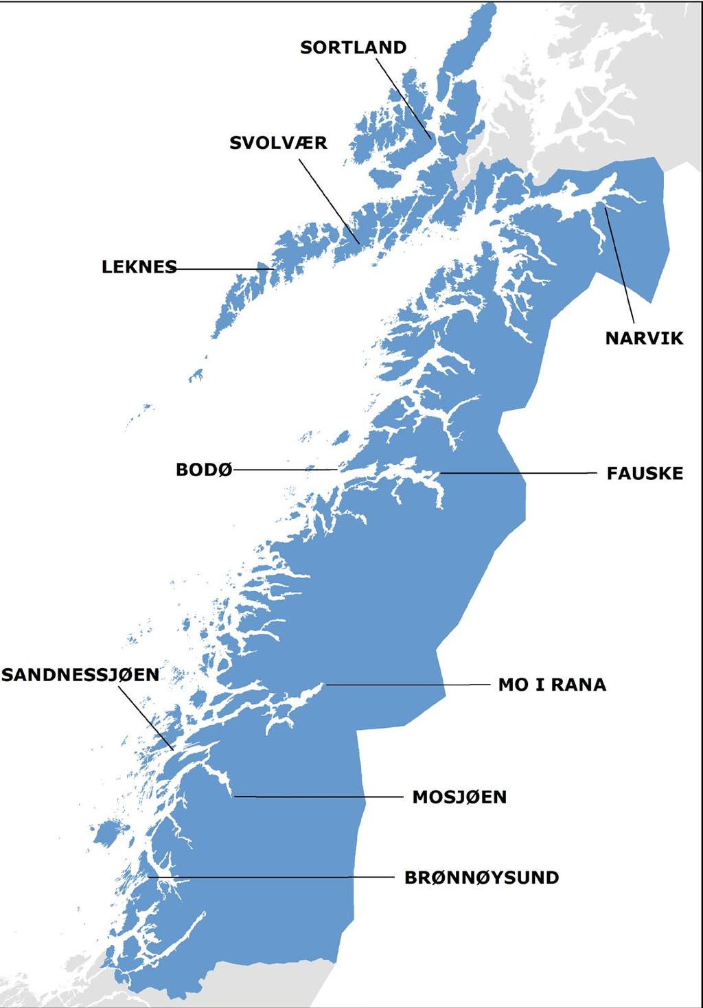 Figur 1: Byene i Nordland.