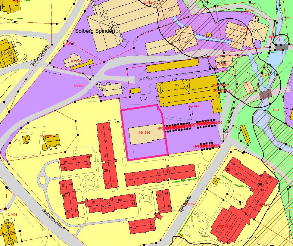 Illustrasjon viser utsnitt av kommuneplanen Reguleringsmessig status Illustrasjon viser utsnitt av gjeldende regulering.