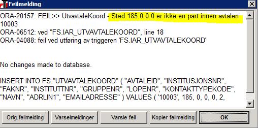 Den fyrste koordinatoren er den interne ved Institutt for sosiologi. Eg vel difor UiB frå rullegardina, og set Kontakttype til INTKOORD (Intern koordinator).