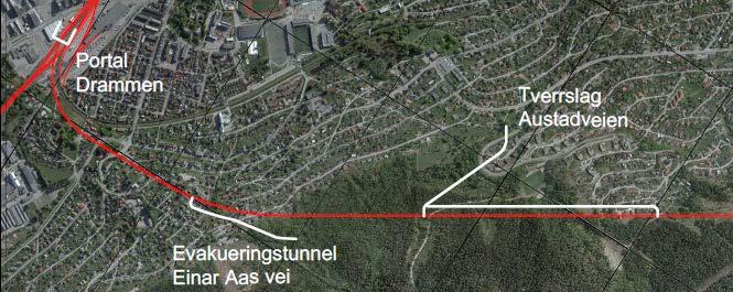 Vurderte områder for tunneldriving Tverrslag Austadveien og Kobbervikdalen har vært med fra KDP.