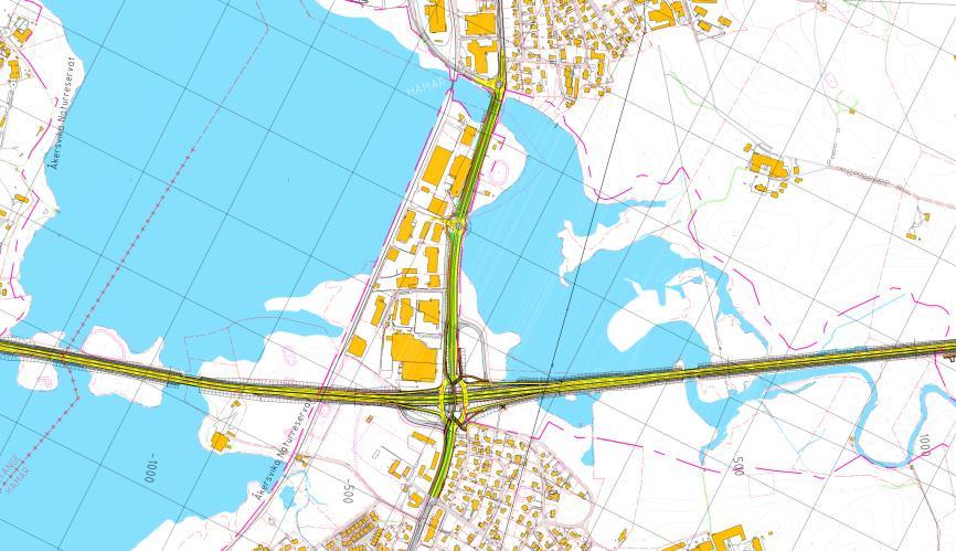 E6 Trasé Anbefalt løsning: Utvidelse mot øst fra Kåterud til Åkersvika