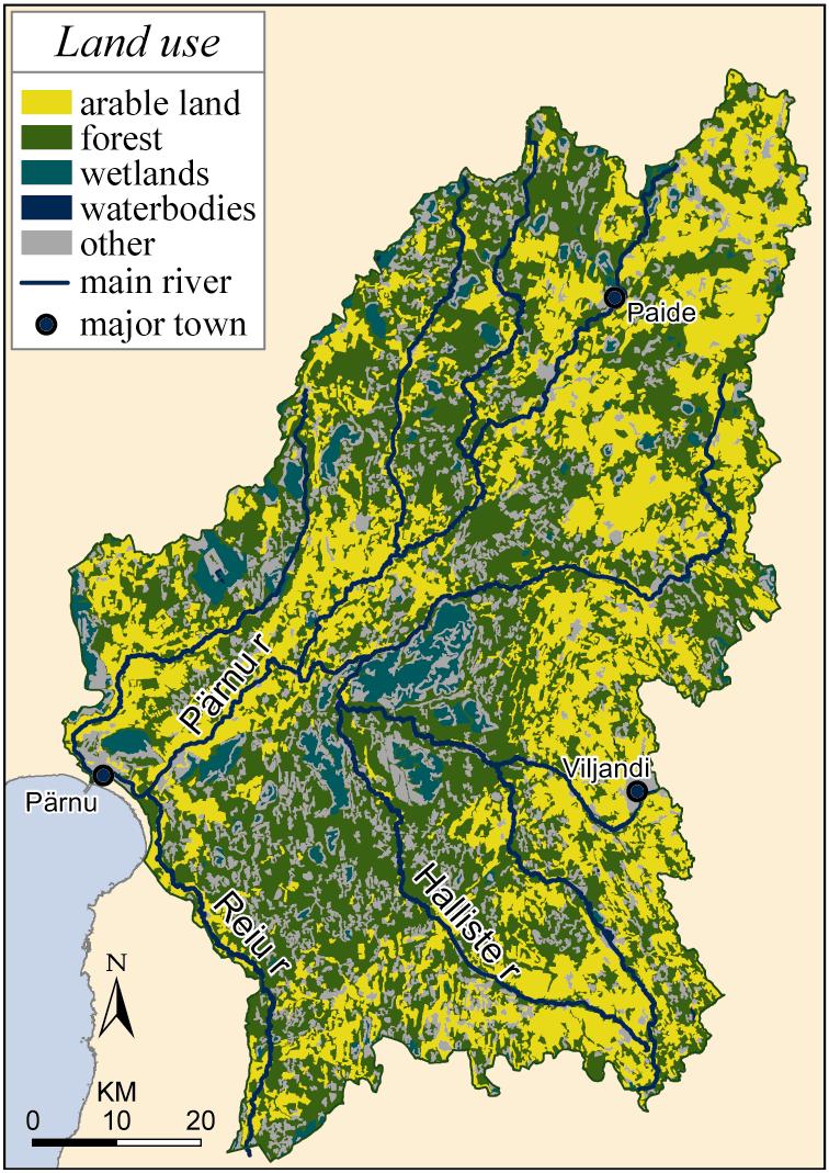 Name of the catchment (km 2 ) Size of the catchment (km 2 ) Parnu, Estonia 6920 Size of the agricultural land (km 2 ) 2346 NutRet OSPAR N P N P tons per year tons per year Stream and river retention