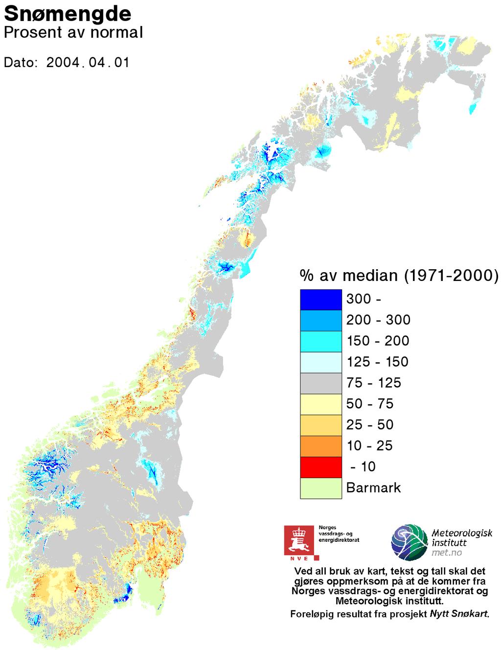 Beregnet snømagasin for det norske vannkraftsystemet var over normalt ved årsskiftet.