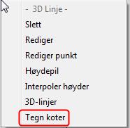 aktivt Start opp «Konstruer veg» og tegn ut senterlinjen som en 3D linje