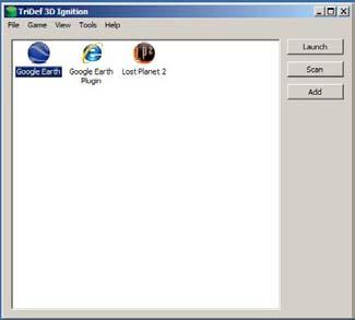 4 Vis 3D ved å bruke TriDef 3D-programvare 4. Ikonet vises på Windows OS-skrivebordet. 5.