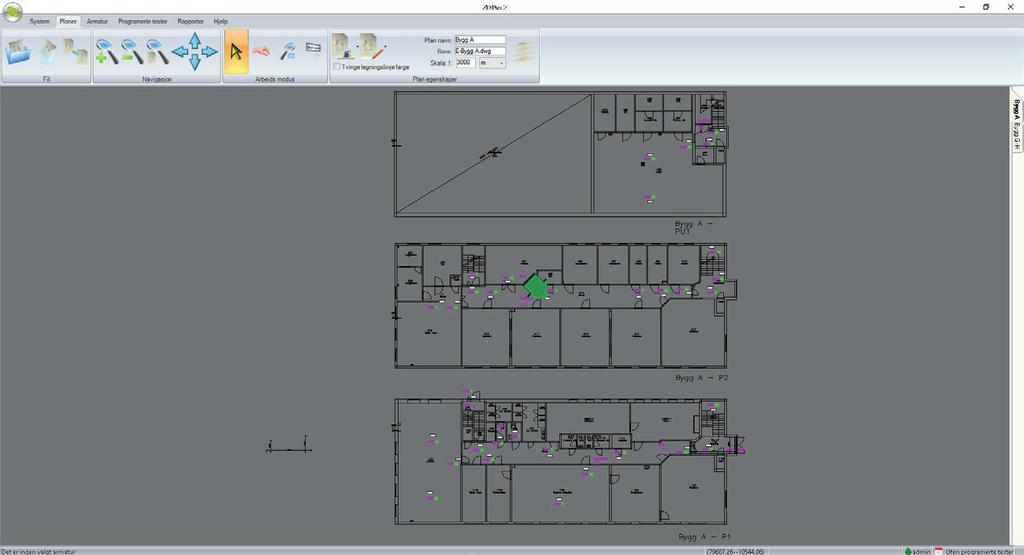 Grafisk presentasjonsystem Alle sentraler leveres med ZD-Pro software.