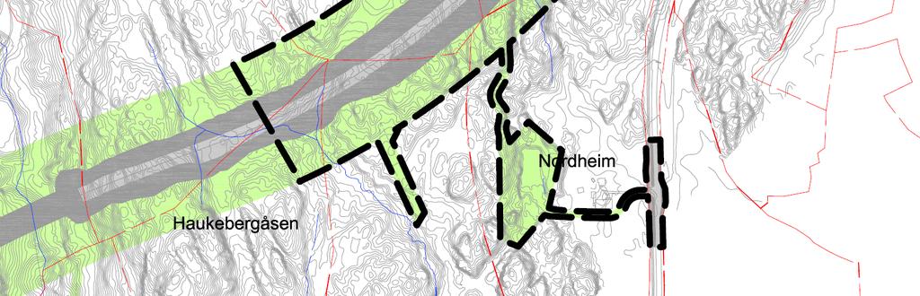 I den vedtatte planen ligger det føringer for blant annet vertikalgeometri, brulengder, brutyper og plassering av støyskjermer. Over: Kartet viser deler av gjeldene reguleringsplan.