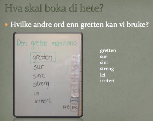 Elevene får i oppdrag å velge seg syv ulike dyr som de ønsker å ha med i boka si. De får utdelt syv lapper, som de skulle skrive dyrene sine på.