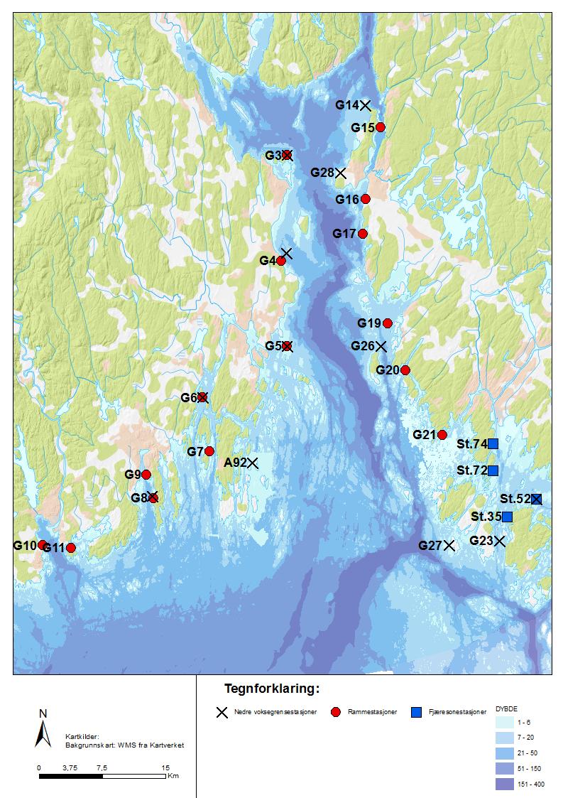G29 Figur 2. Kartet viser hardbunnstasjoner som ble undersøkt i 2016.