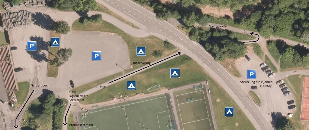 Arenakart og fasilitetsinformasjon Parkering: Asfaltområdene ved Gommerud-banen er forbeholdt parkering. Grusparkeringsplassen til høyre er forbeholdt merkede service- og funksjonærkjøretøy.