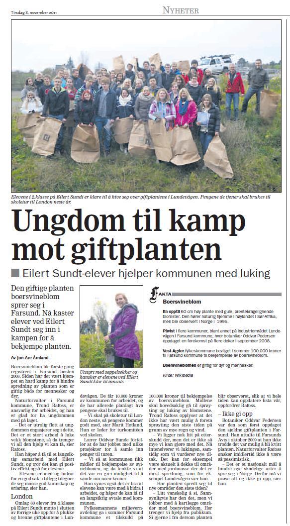 Skoleprosjekt og citizen science Kan gi stor uttelling pr.