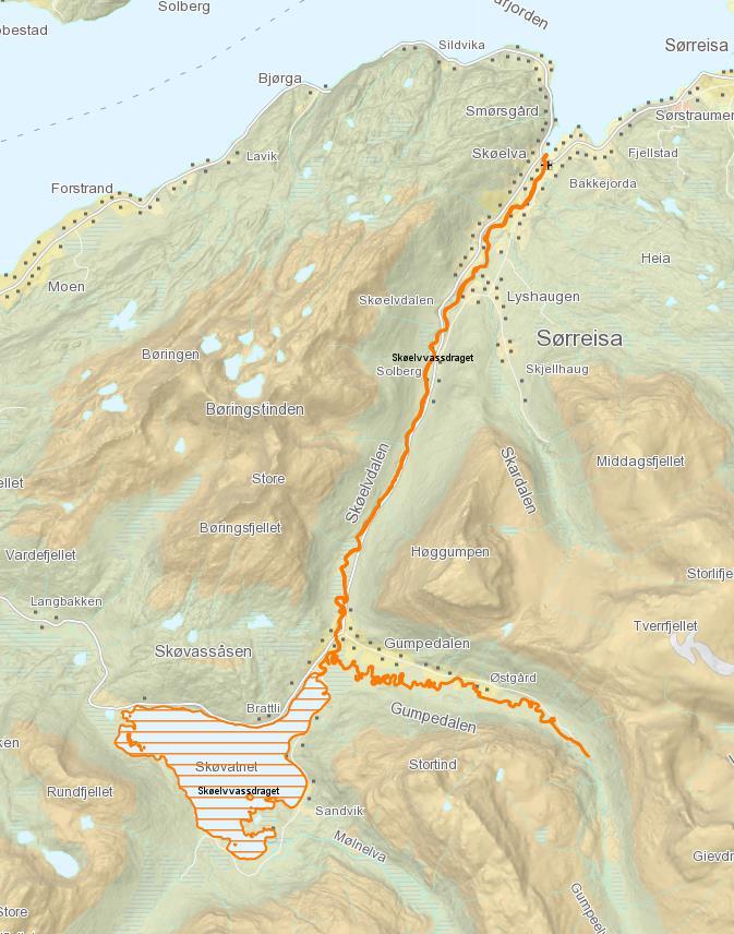 3.4 Skøelva Siden drivtellinger gjennom flere år har vist høye innslag av oppdrettslaks i elva gjennomførte vi harpunjakt, på strekningen nedstrøms fisketrappa, 16.