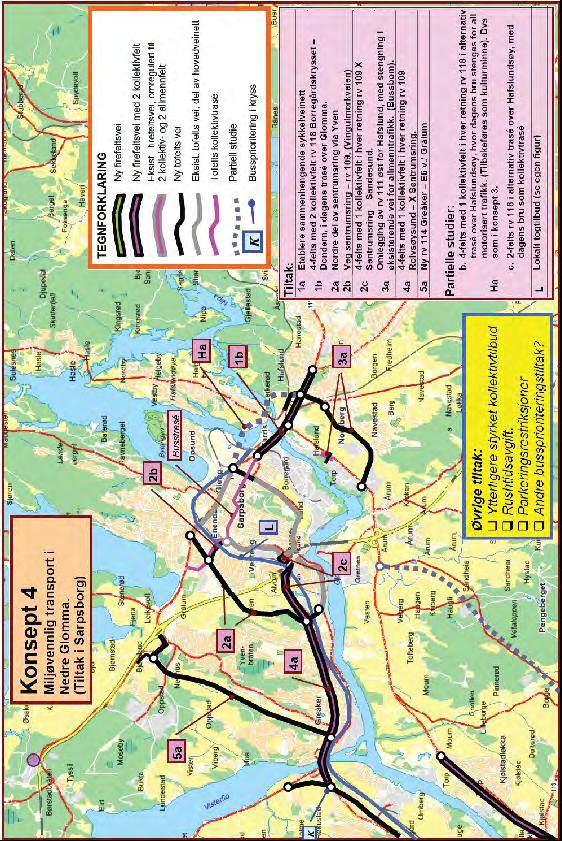 Transportanalyse KVU Nedre Glomma 59 Konsept 4: Miljøvennlig transport i Nedre Glomma tiltak i