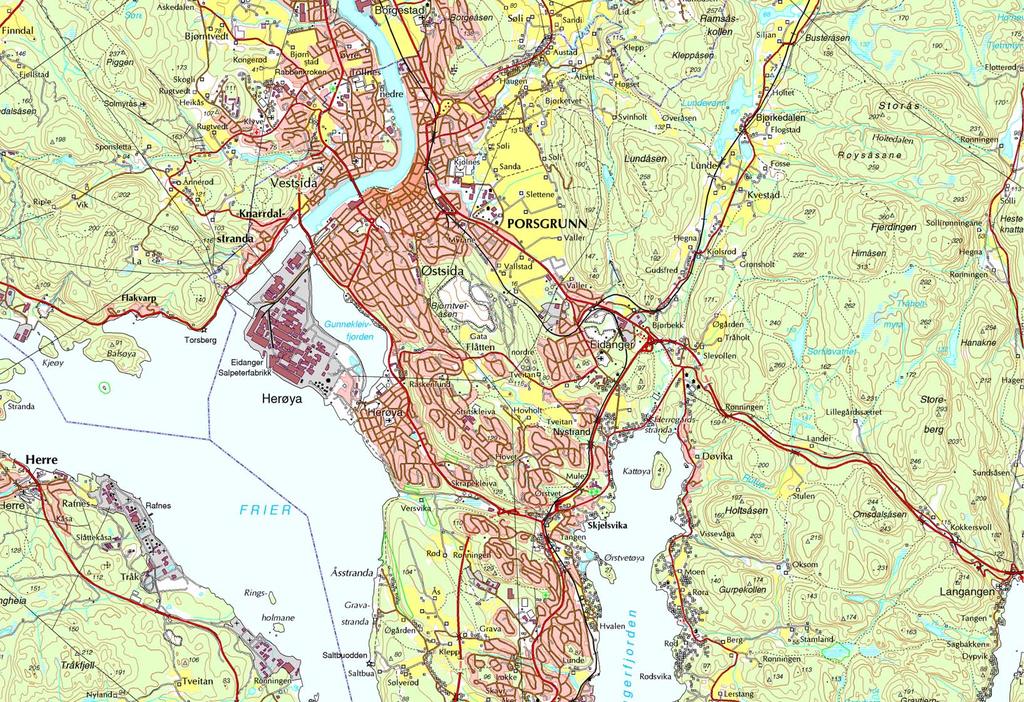 Oversiktskart Eidanger Fv002 - Ullinvegen 25.04.