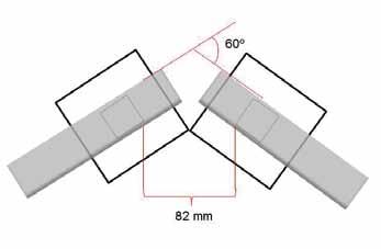 Justerbar hjørneløsning 30-60 Justerbar hjørneløsning brukes i kombinasjon med to ende stolper